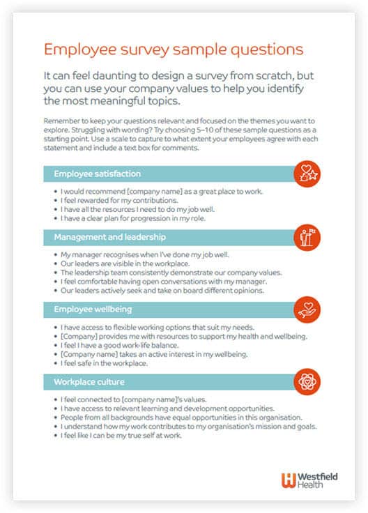 Employee survey sample questions preview